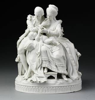 'The Happy Parents' (figure group), Michel Victor Acier, late 18th century, Germany. Museum no. C.291-1916. © Victoria and Albert Museum, London