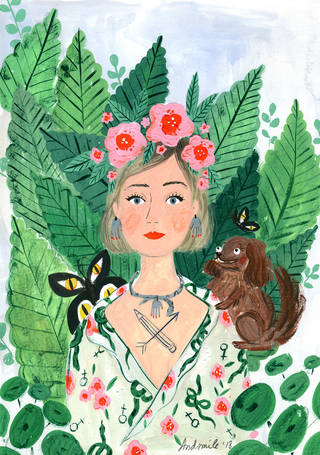 v a gouache self portraits