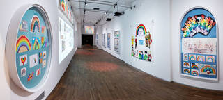 Gallery containing images of colourful rainbows made by children