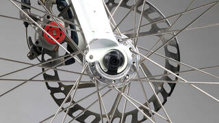 (Detail) MN01, Monocoque single-speed bicycle, designed by Marc Newson, manufactured by Biomega, Denmark, about 1999. Museum no. CD.19-2020. © Victoria and Albert Museum, London