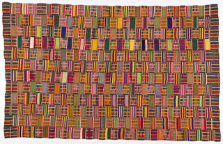 Highly patterned multi-coloured cloth