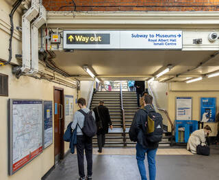 South Kensington steps to street level.
