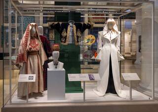 Museum display of Palestinian fashion