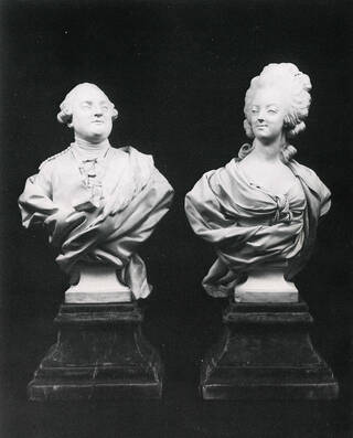 photograph of busts of king and queen of france