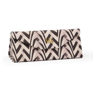 Art Deco zigzag fold-flat glasses case with lens cloth