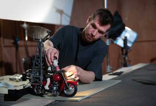 Production still from Wallace & Gromit