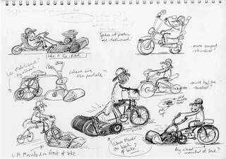 Shaun the Sheep bike sketch