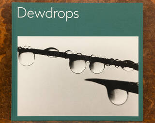 book cover with dewdrops 