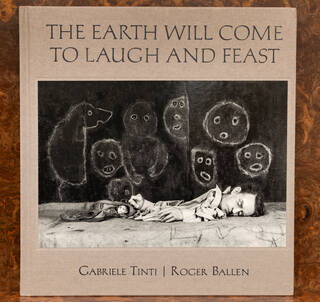 book cover with drawn faces