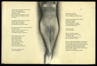 book spread with poem and image of naked female