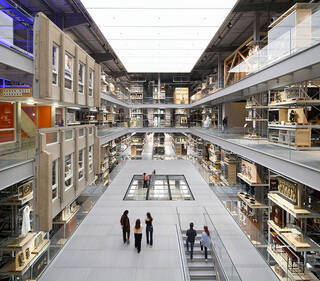 Inside building full of objects