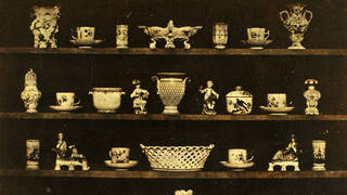 ceramic objects on a shelf