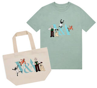Wallace & Gromit and Friends V&A childrens t-shirt and mini tote bag