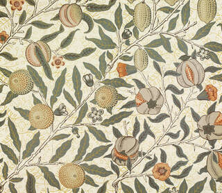 Wallpaper with fruit branches and insects