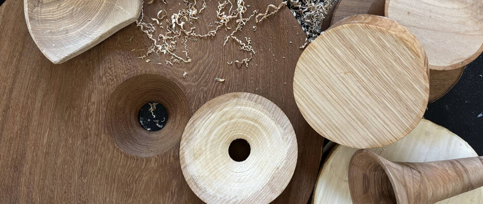 Fragments into Form - Assembling a sculpture from wood off cuts.